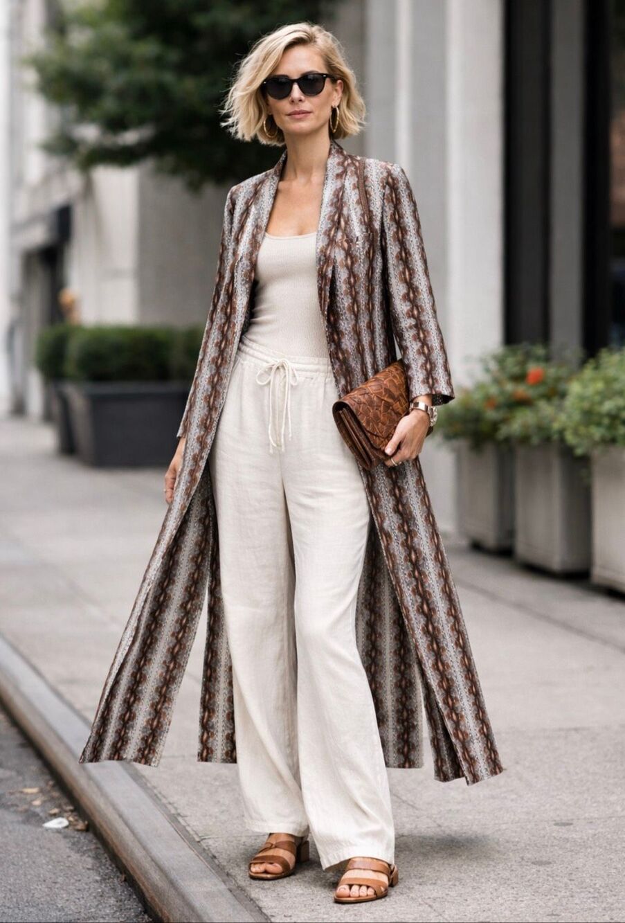 Rachel Comey Linen Blend Long Duster Coat Single Button Longline Jacket M